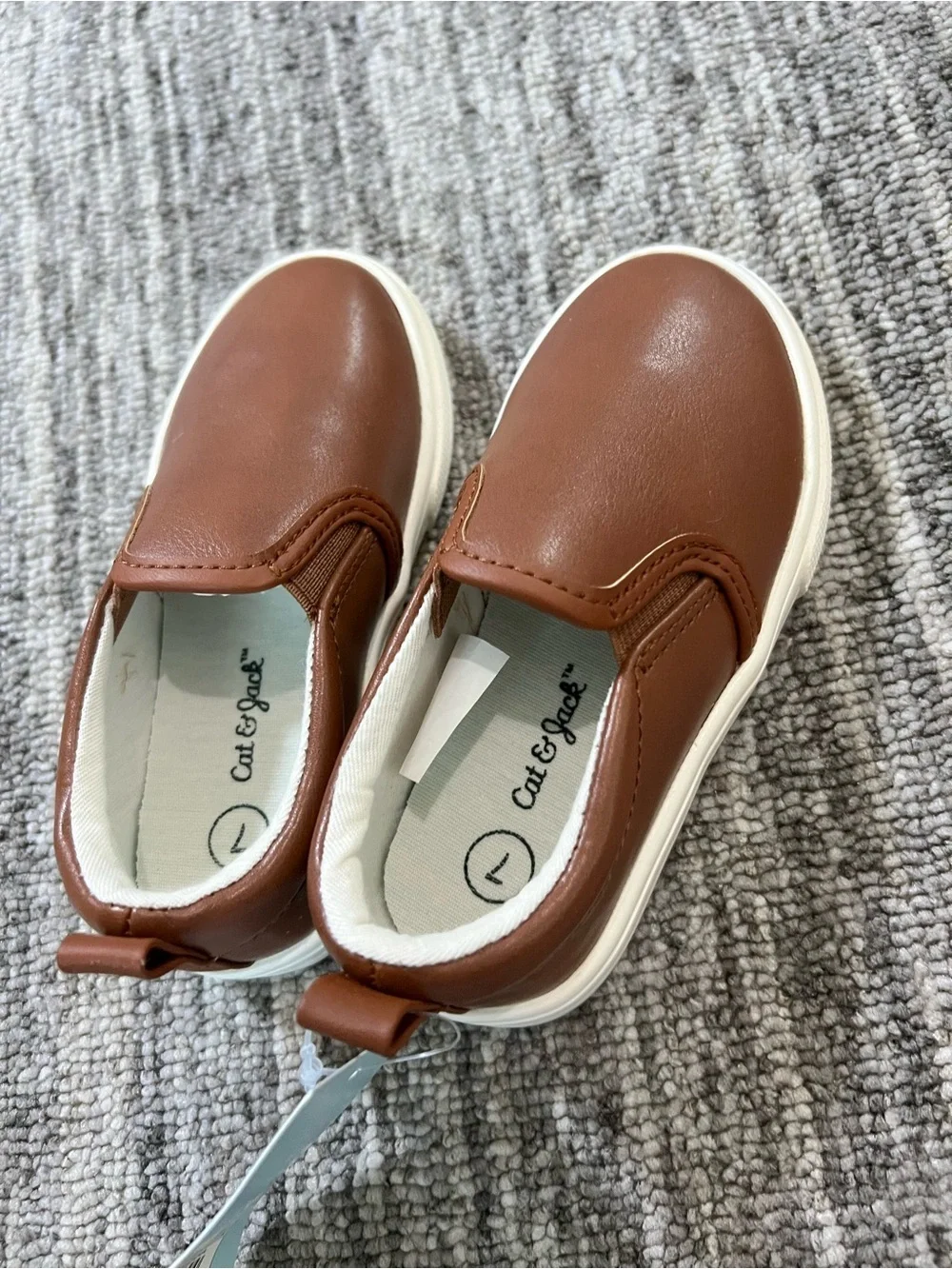 Cat & Jack Brown Slip-On Kids Dress Shoes Size 7